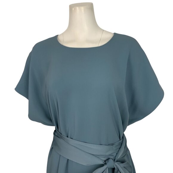 MM LaFleur Selena Top XL Waterfall Blue Sleeveless Tunic Tie Sash Quiet Luxury - Picture 7 of 13